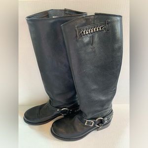 Frye Jenna Chain Tall Biker Boots (Women Size 7.5)